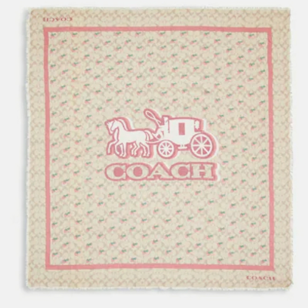 🎠Horse And Carriage🎠 🍓Strawberry Print🍓 Oversized Square Scarf
